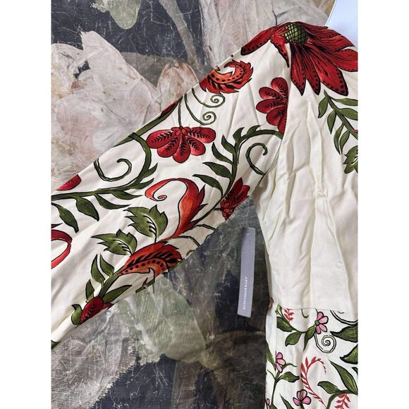 New Anthropologie Farm Rio Long-Sleeve Printed Wrap Mini Dress Size Large - Picture 7 of 8